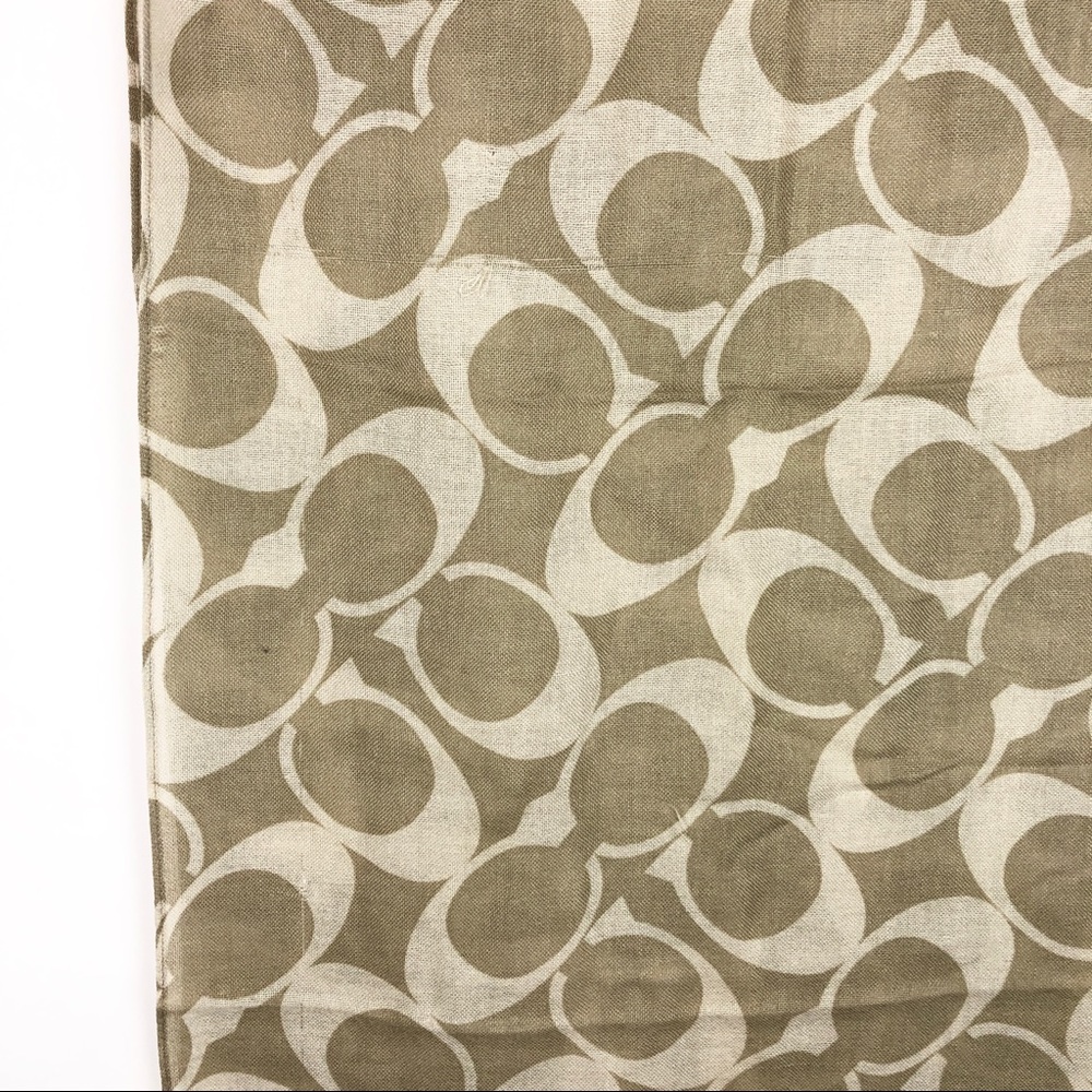 Coach Silk & Wool Signature Pattern C Tan & Cream… - image 5